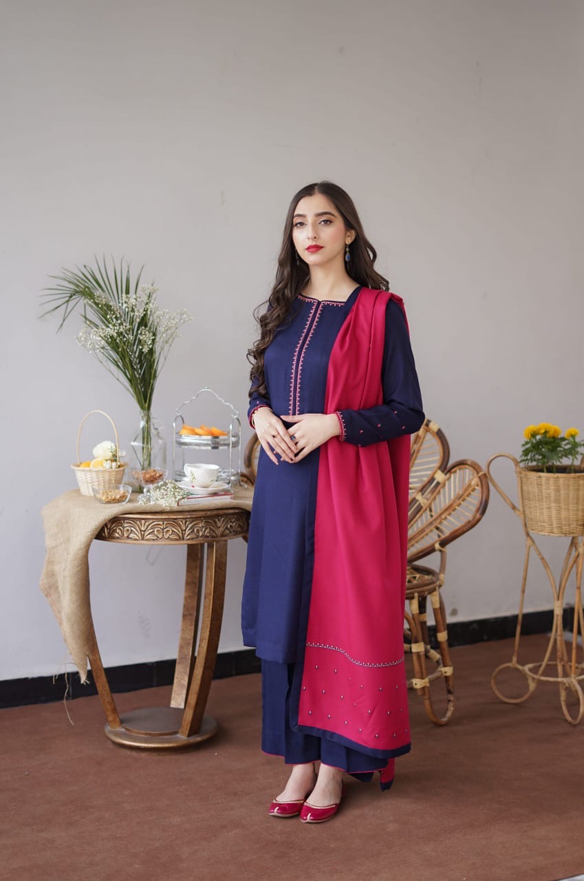 ASLIGN CASUALLY WEAR EMBROIDERED DHANAK WOOL 3 PEOPLE