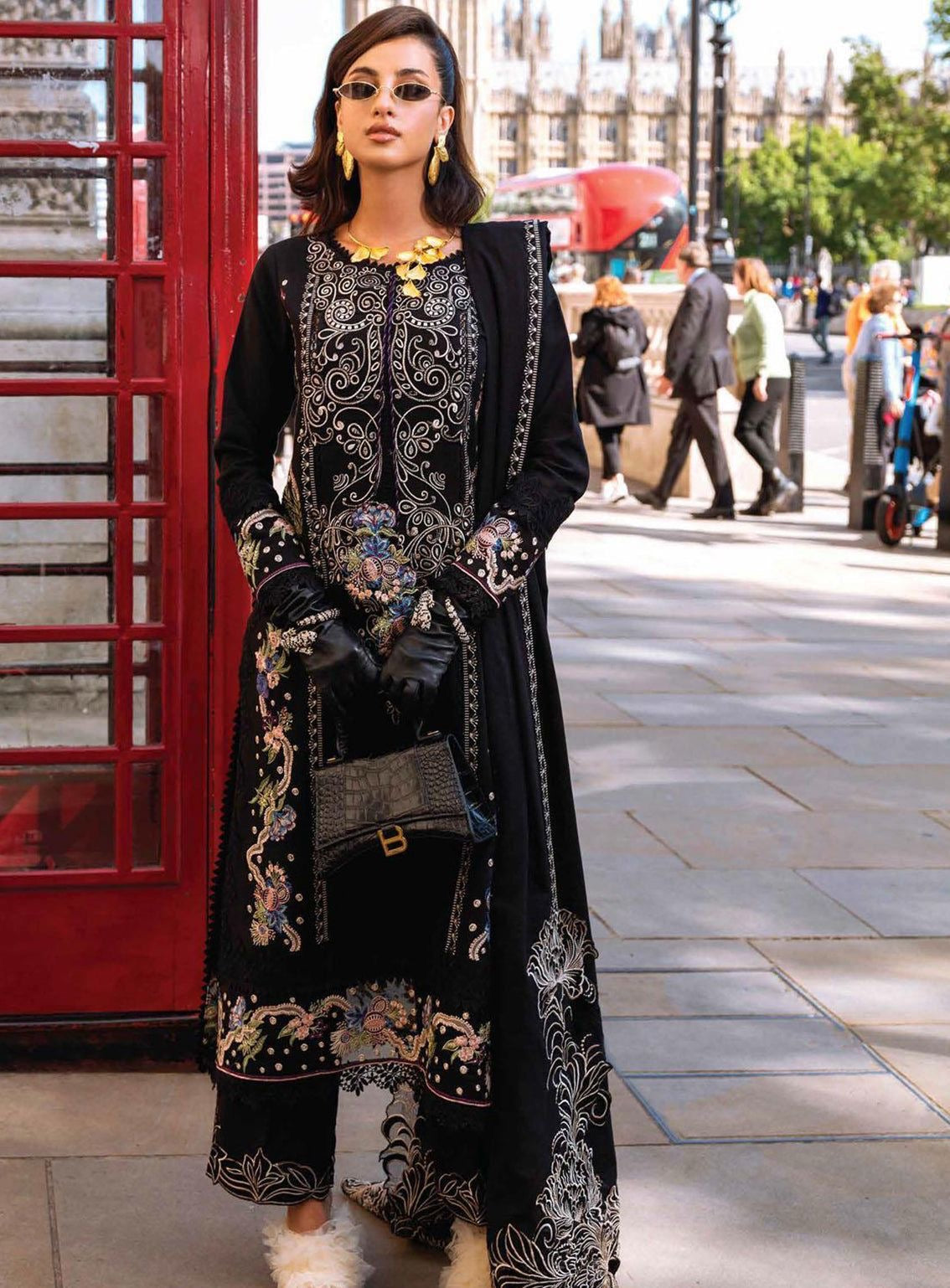 MUSHQ BRAND 5024 DHANAK EMBROIDERED 3 PIECE