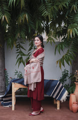 ASLIGN CASUALLY WEAR DHANAK WOOL EMBROIDERED 3 PIECE