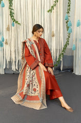 ASLIGN CASUALLY WEAR DHANAK WOOL EMBROIDERED 3 PIECE
