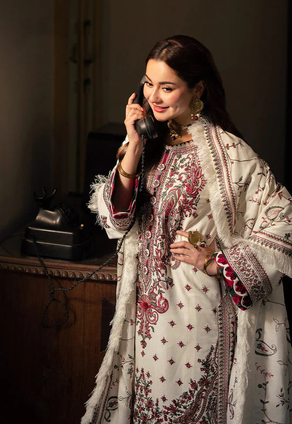 ASIM JOFA LATEST HIT PEACHWOOL EMBROIDERED 3 PIECE