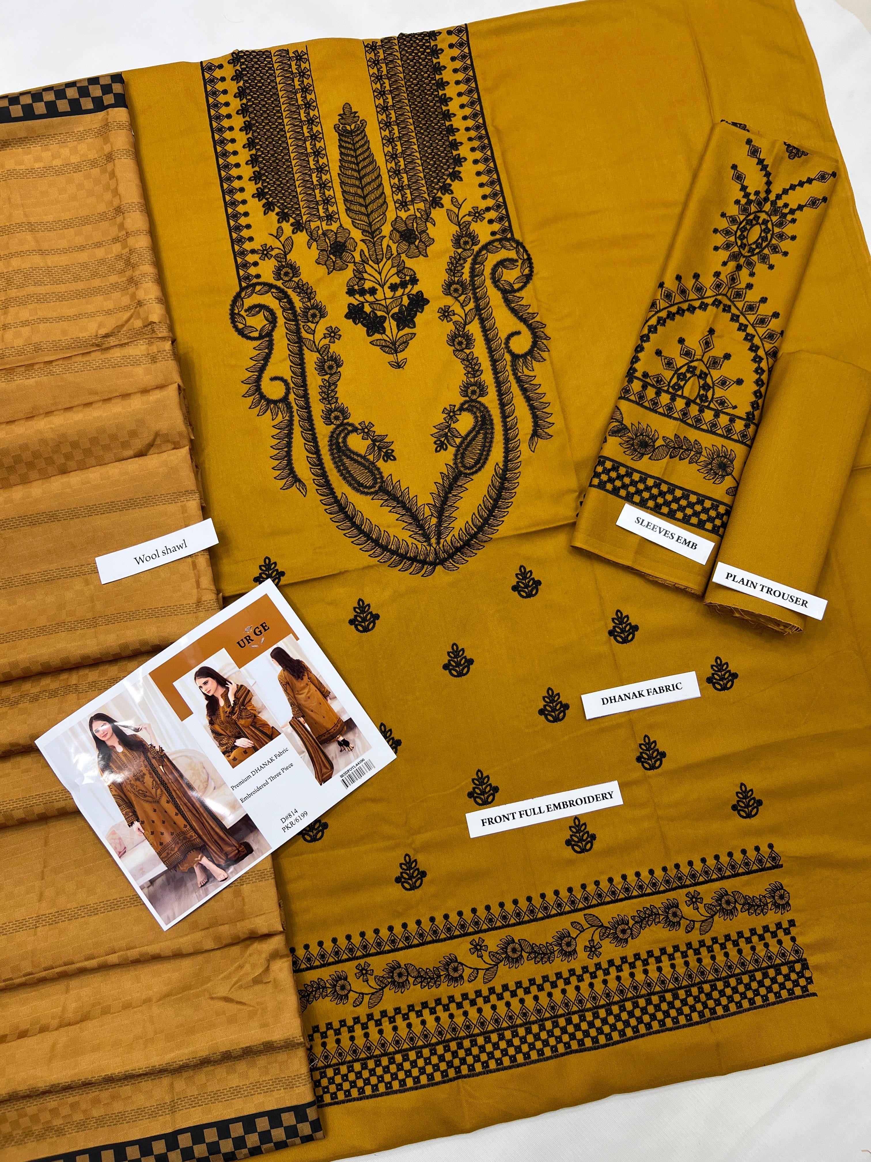 DHANAK WOOL EMBROIDERED 3 PIECE WQ