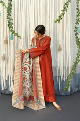 ASLIGN CASUALLY WEAR DHANAK WOOL EMBROIDERED 3 PIECE