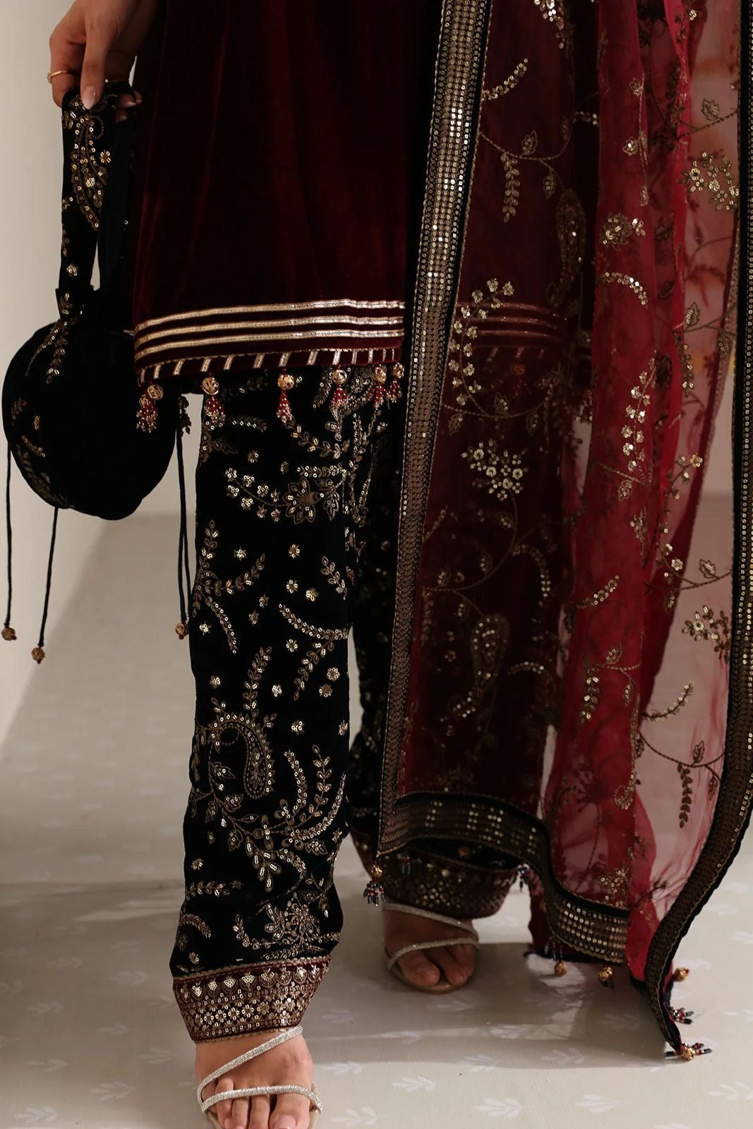 EMAAN ADEEL VELVETY EMBROIDERED 3 PIECE