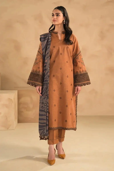 ASLIGN CASUALLY WEAR EMBROIDERED DHANAK WOOL 3 PIECE
