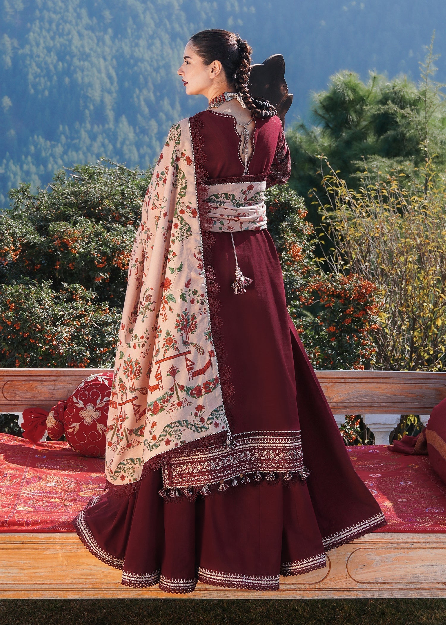 HUSSAIN REHAR WINTER EMBROIDERED DHANAK WOOL 3 PIECE
