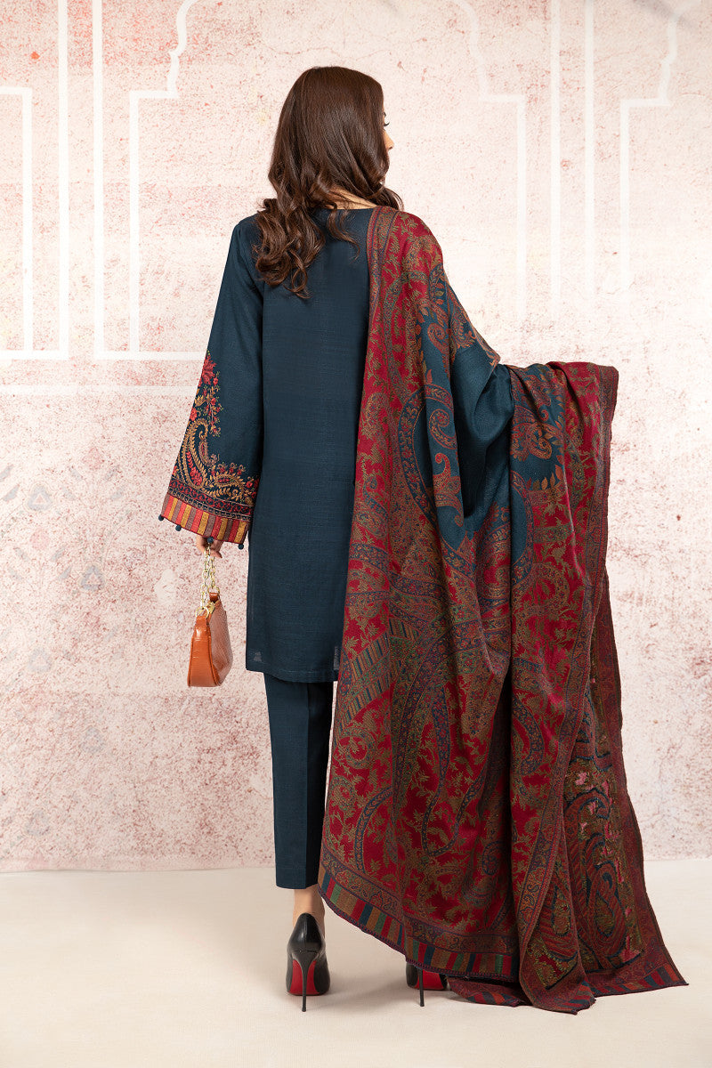 MARIA B MZ821 EMBROIDERED WITH Print Shawl 3 PIECE