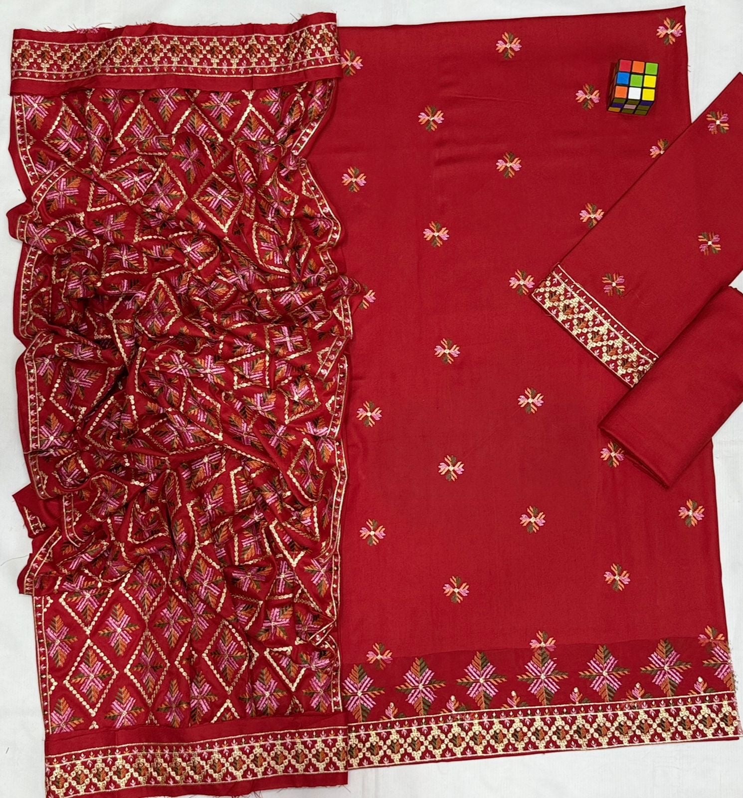 LUXURY EMBROIDERED DHANAK WOOL 3 PIECE BIK 5052