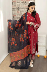 URGE CASUALLY WEAR EMBROIDERED DHANAK WOOL 3 PIECE