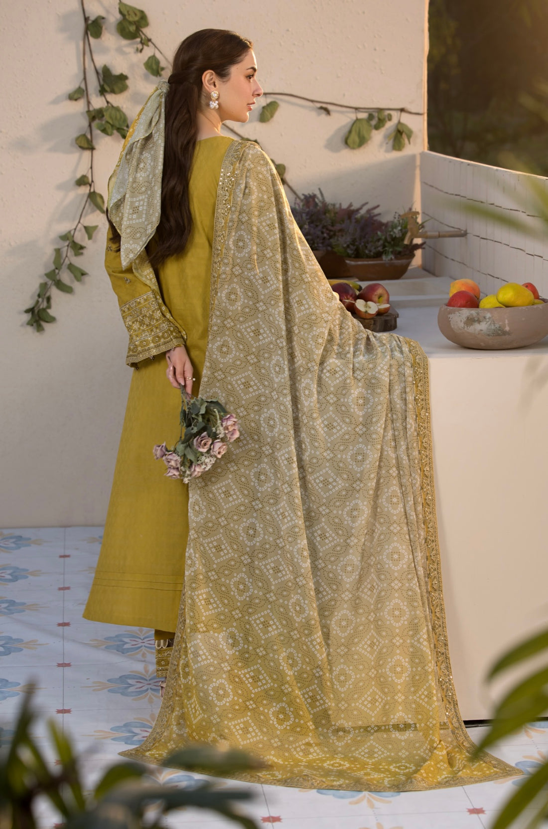 LUXURY EMBROIDERED DHANAK WOOL 3 PIECE LAAM BRAND 4616 YSN
