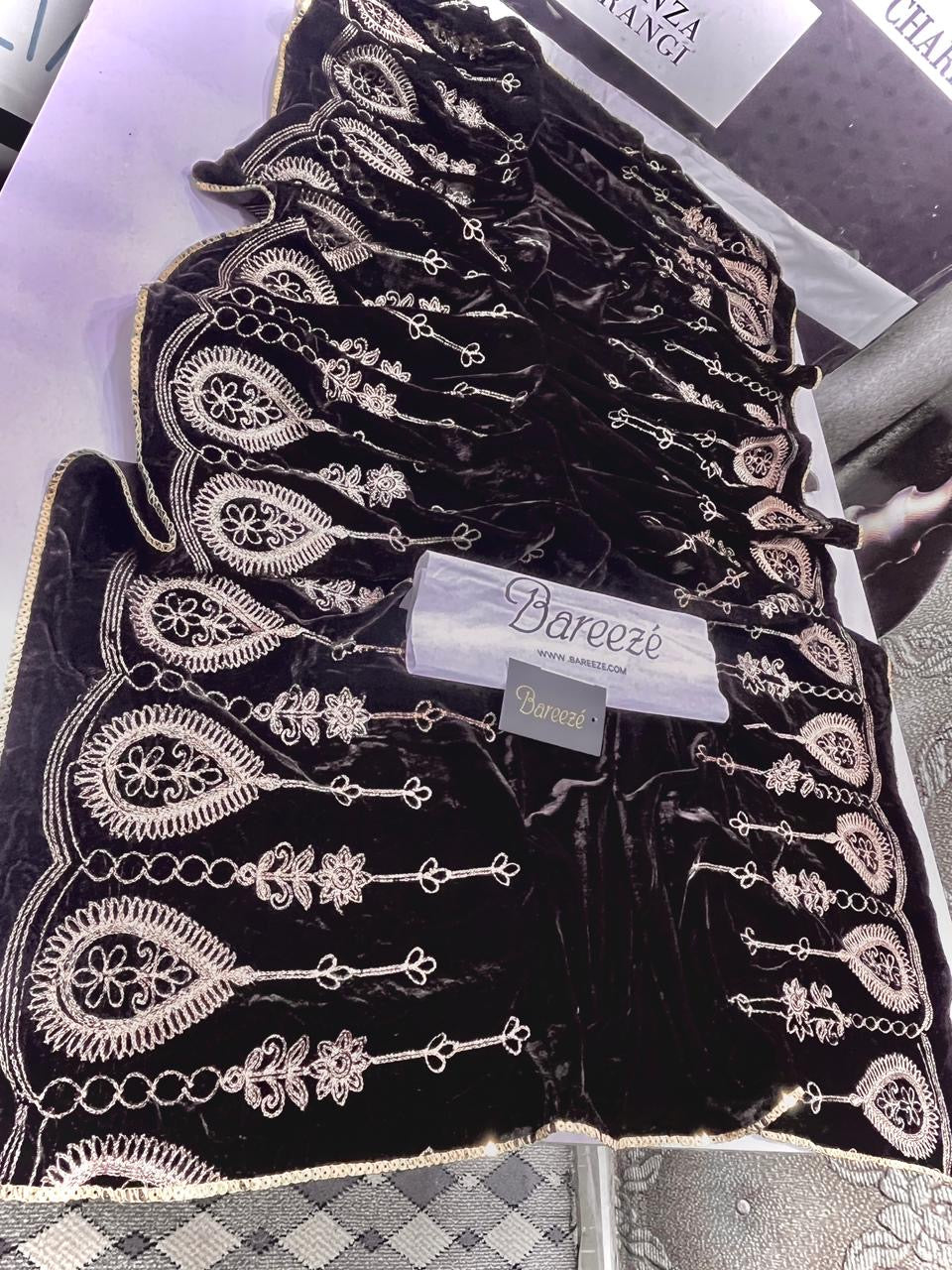 VELVET HEAVY EMBROIDERED SHAWLS READY TO WEAR