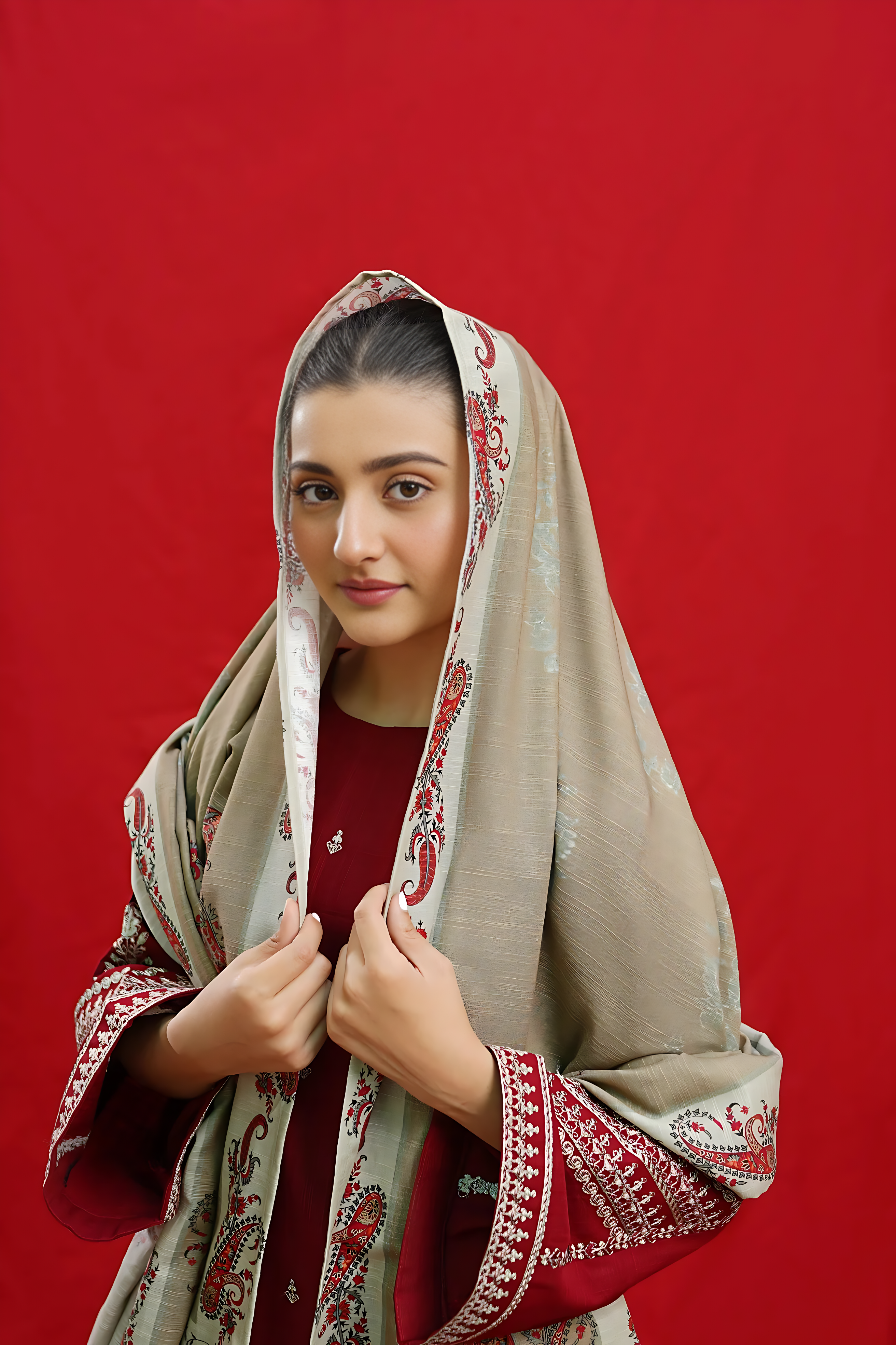 ASLIGN CASUALLY WEAR DHANAK EMBROIDERED 3 PIECE